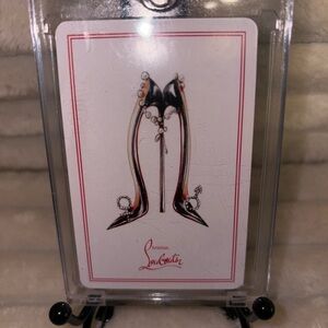 Christian Louboutin Black and Red High Heels Card